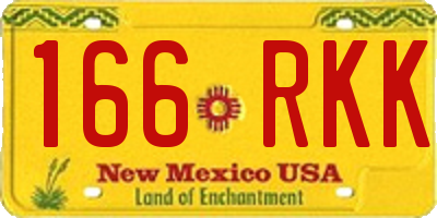 NM license plate 166RKK