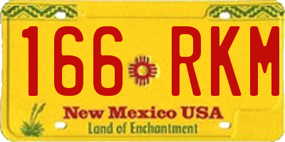 NM license plate 166RKM