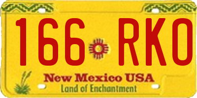 NM license plate 166RKO
