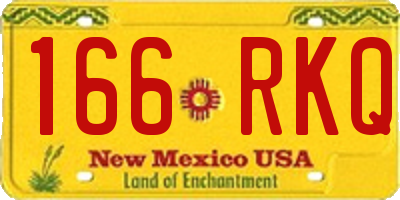NM license plate 166RKQ