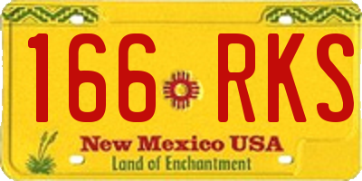 NM license plate 166RKS