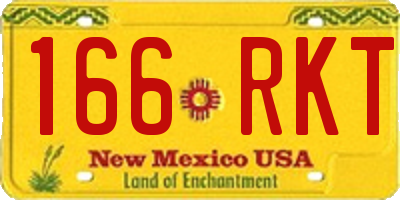 NM license plate 166RKT