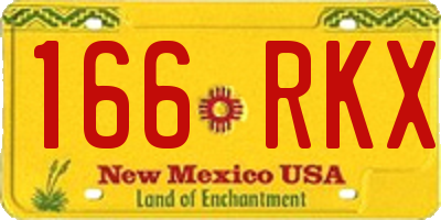 NM license plate 166RKX