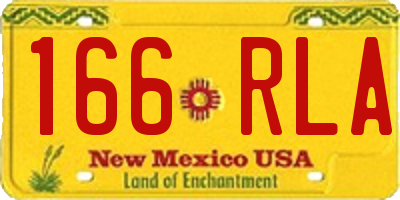 NM license plate 166RLA