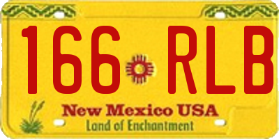NM license plate 166RLB