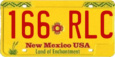 NM license plate 166RLC