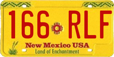NM license plate 166RLF