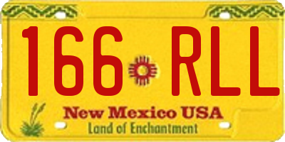 NM license plate 166RLL