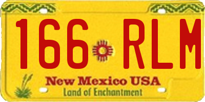 NM license plate 166RLM