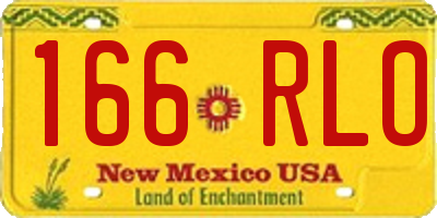 NM license plate 166RLO