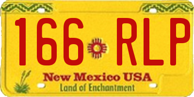 NM license plate 166RLP
