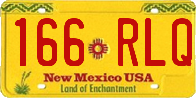 NM license plate 166RLQ