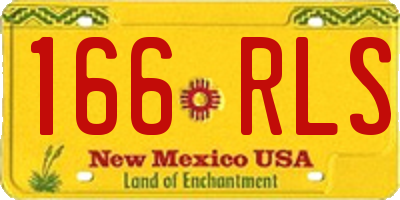 NM license plate 166RLS