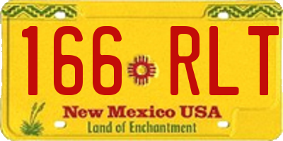 NM license plate 166RLT