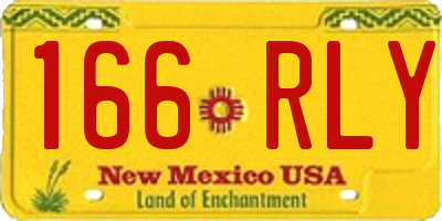 NM license plate 166RLY