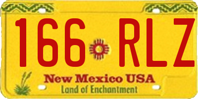 NM license plate 166RLZ