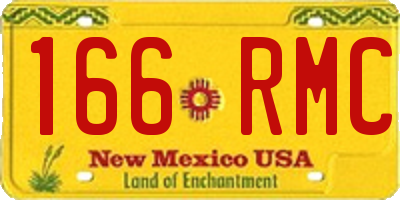 NM license plate 166RMC
