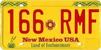NM license plate 166RMF