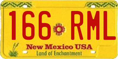 NM license plate 166RML