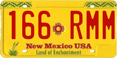 NM license plate 166RMM