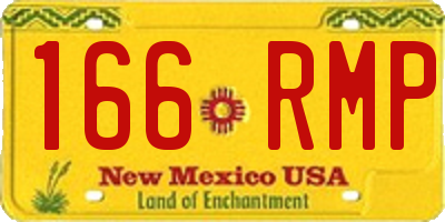 NM license plate 166RMP