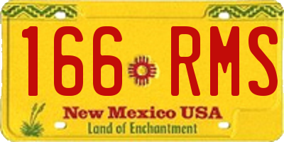 NM license plate 166RMS