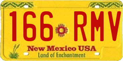 NM license plate 166RMV