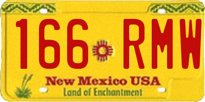 NM license plate 166RMW