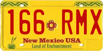 NM license plate 166RMX