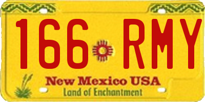NM license plate 166RMY