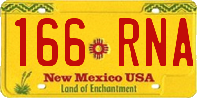 NM license plate 166RNA
