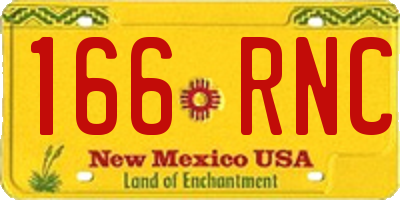 NM license plate 166RNC
