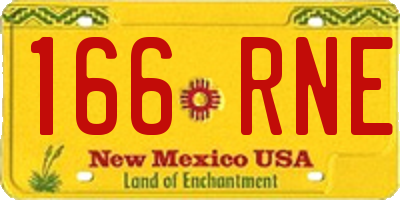 NM license plate 166RNE