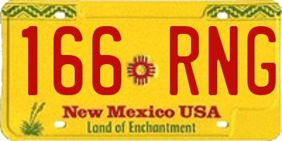 NM license plate 166RNG