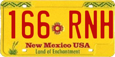 NM license plate 166RNH