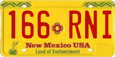 NM license plate 166RNI
