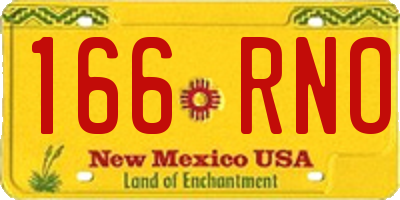 NM license plate 166RNO