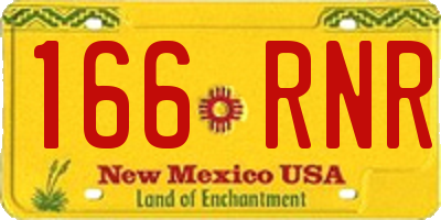 NM license plate 166RNR