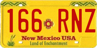 NM license plate 166RNZ