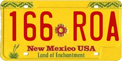 NM license plate 166ROA