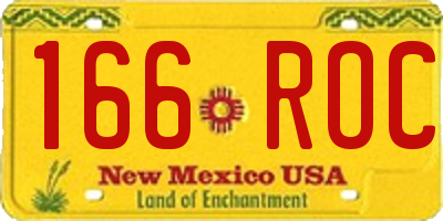 NM license plate 166ROC