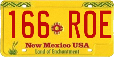 NM license plate 166ROE