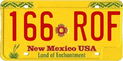 NM license plate 166ROF