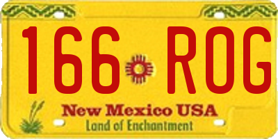 NM license plate 166ROG