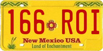 NM license plate 166ROI