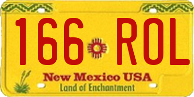 NM license plate 166ROL