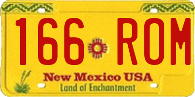 NM license plate 166ROM