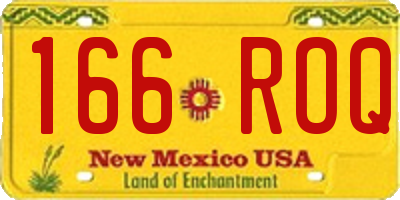 NM license plate 166ROQ