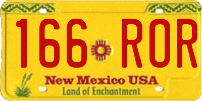 NM license plate 166ROR