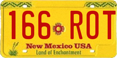 NM license plate 166ROT